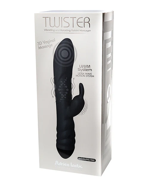 Adrien Lastic Twister Clitoral Sucker & Vibrating Rabbit - Black - Image 4