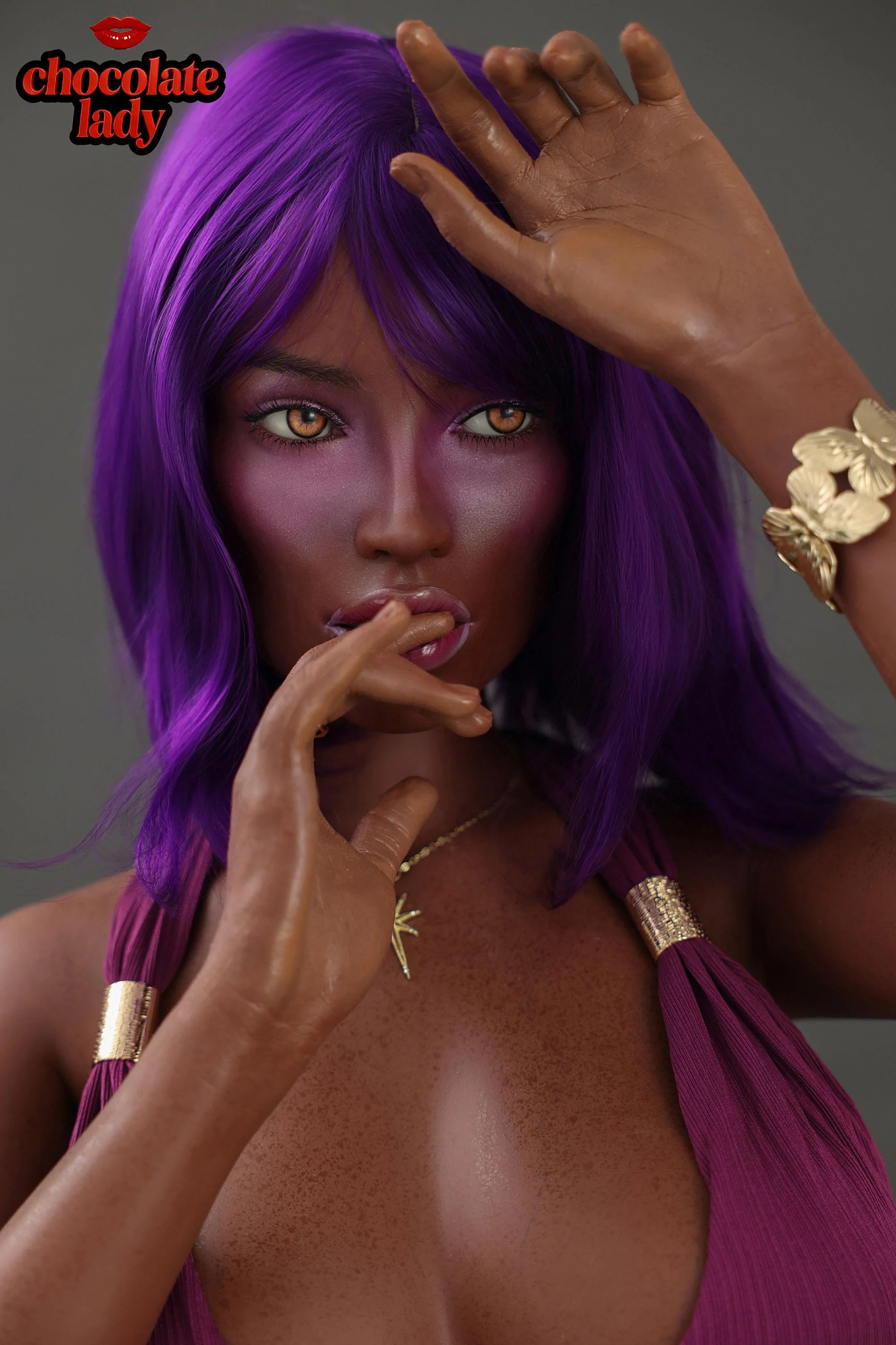 Aim 160cm C-Cup Silicone Sex Doll - Chocolate Lady Doll - Image 3