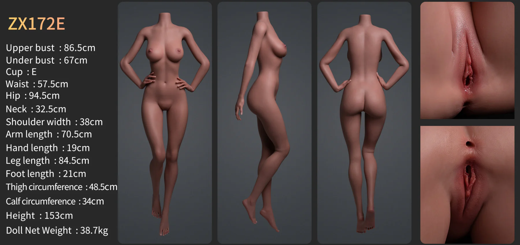 Amber Premium Silicone Head (Movable Jaw) + SLE Body Sex Doll - ZELEX® [USA STOCK] - Image 27