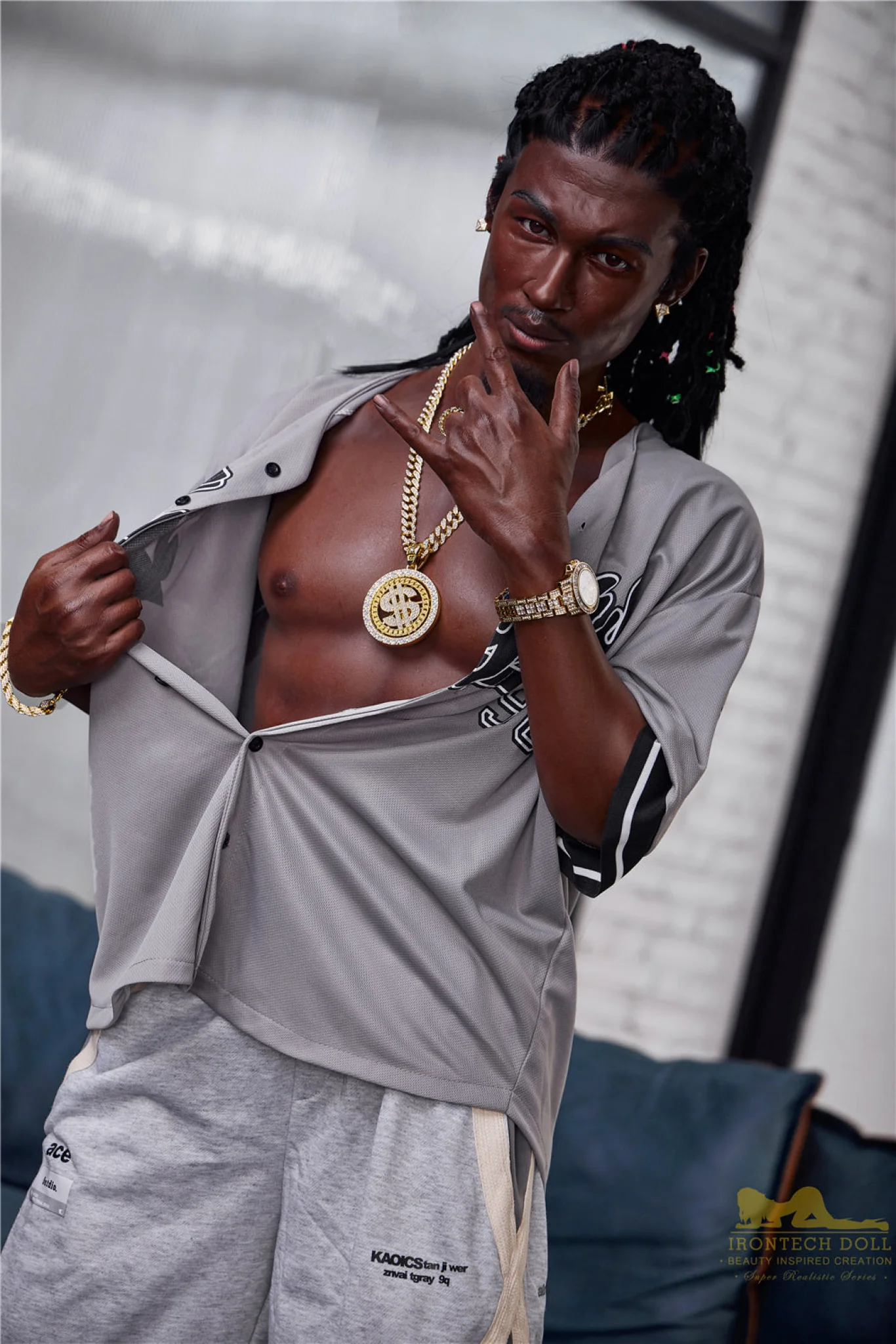 Bill  170cm(5ft7)  Ebony Silicone Male Sex Doll - IronTech Doll® - Image 3