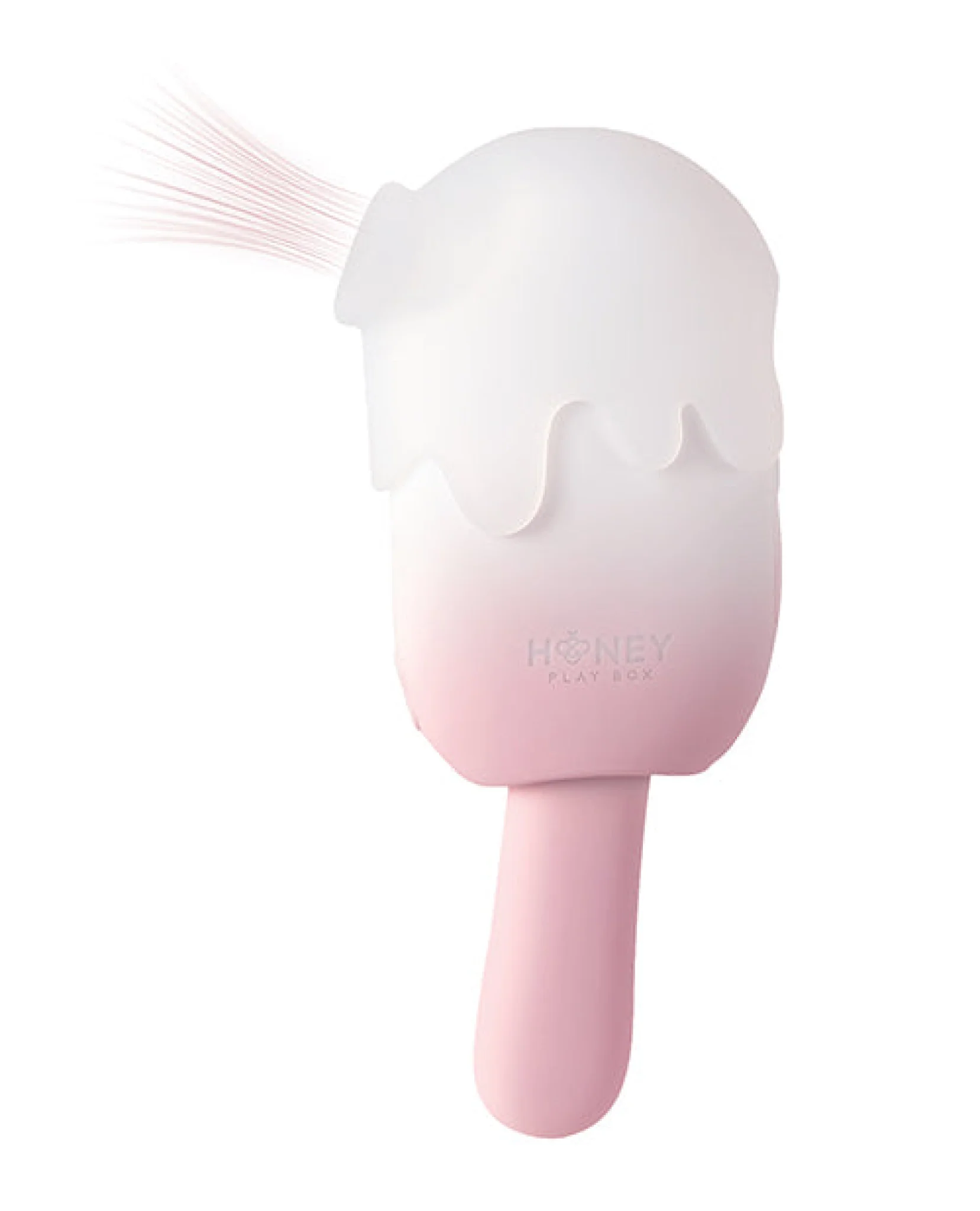 Bite Me Sucking, Tapping & Vibrating Cream Pop Stimulator - Pink/White - Image 2