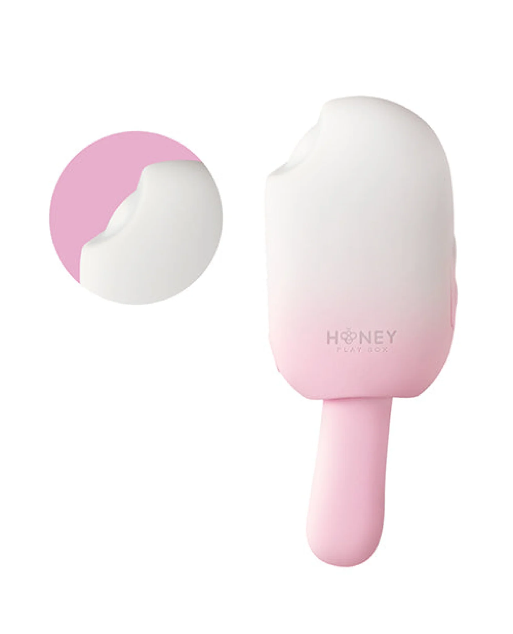 Bite Me Sucking, Tapping & Vibrating Cream Pop Stimulator - Pink/White - Image 3