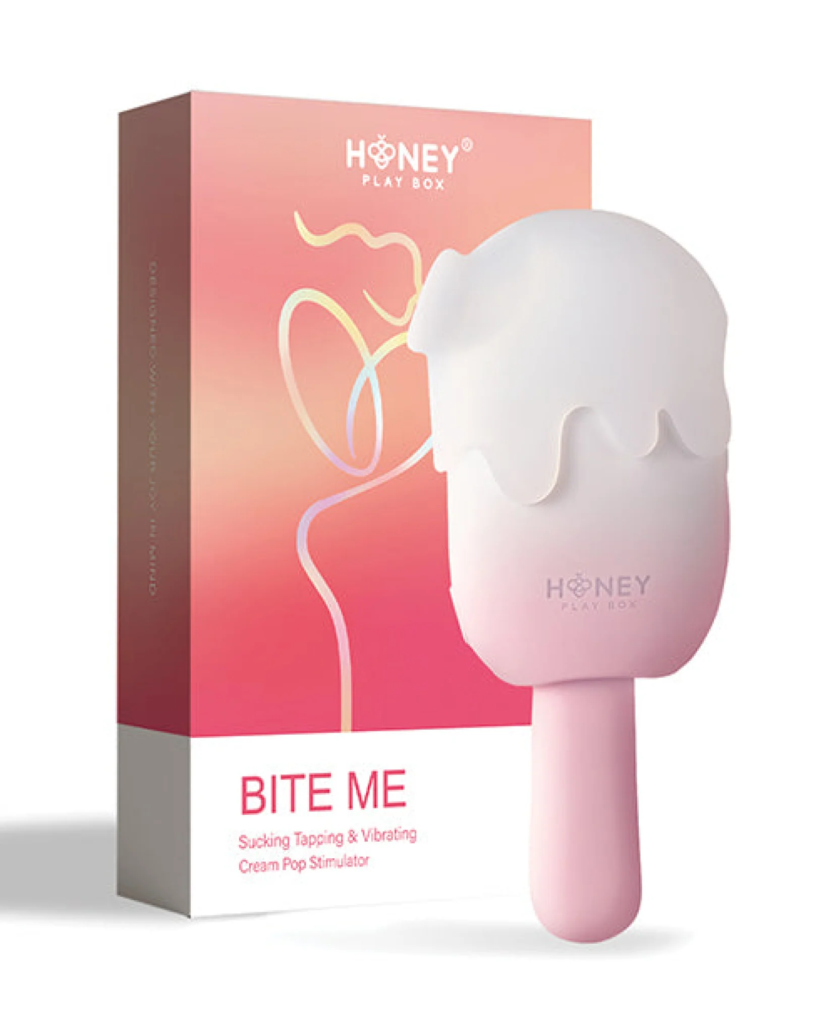 Bite Me Sucking, Tapping & Vibrating Cream Pop Stimulator - Pink/White - Image 4