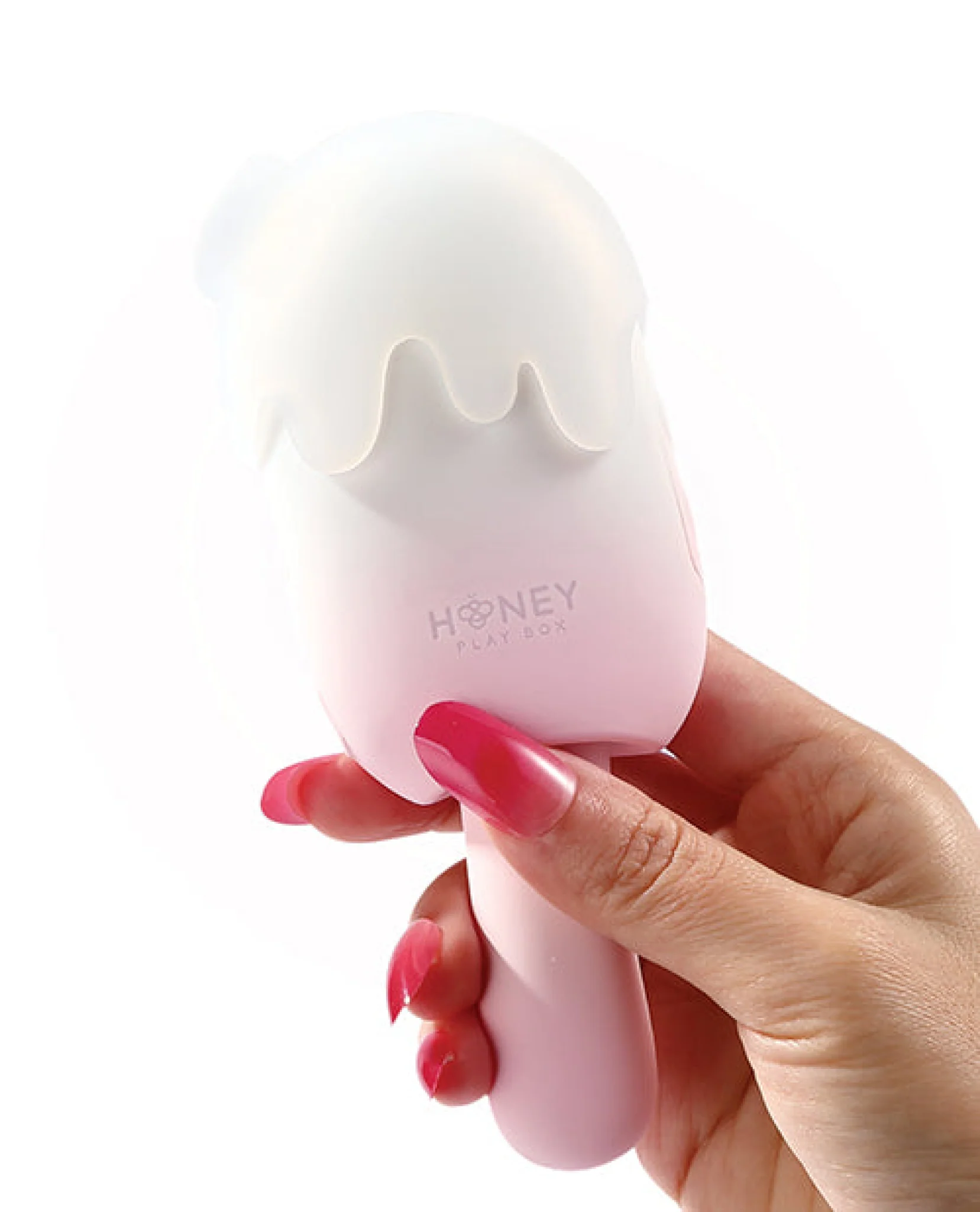 Bite Me Sucking, Tapping & Vibrating Cream Pop Stimulator - Pink/White - Image 6