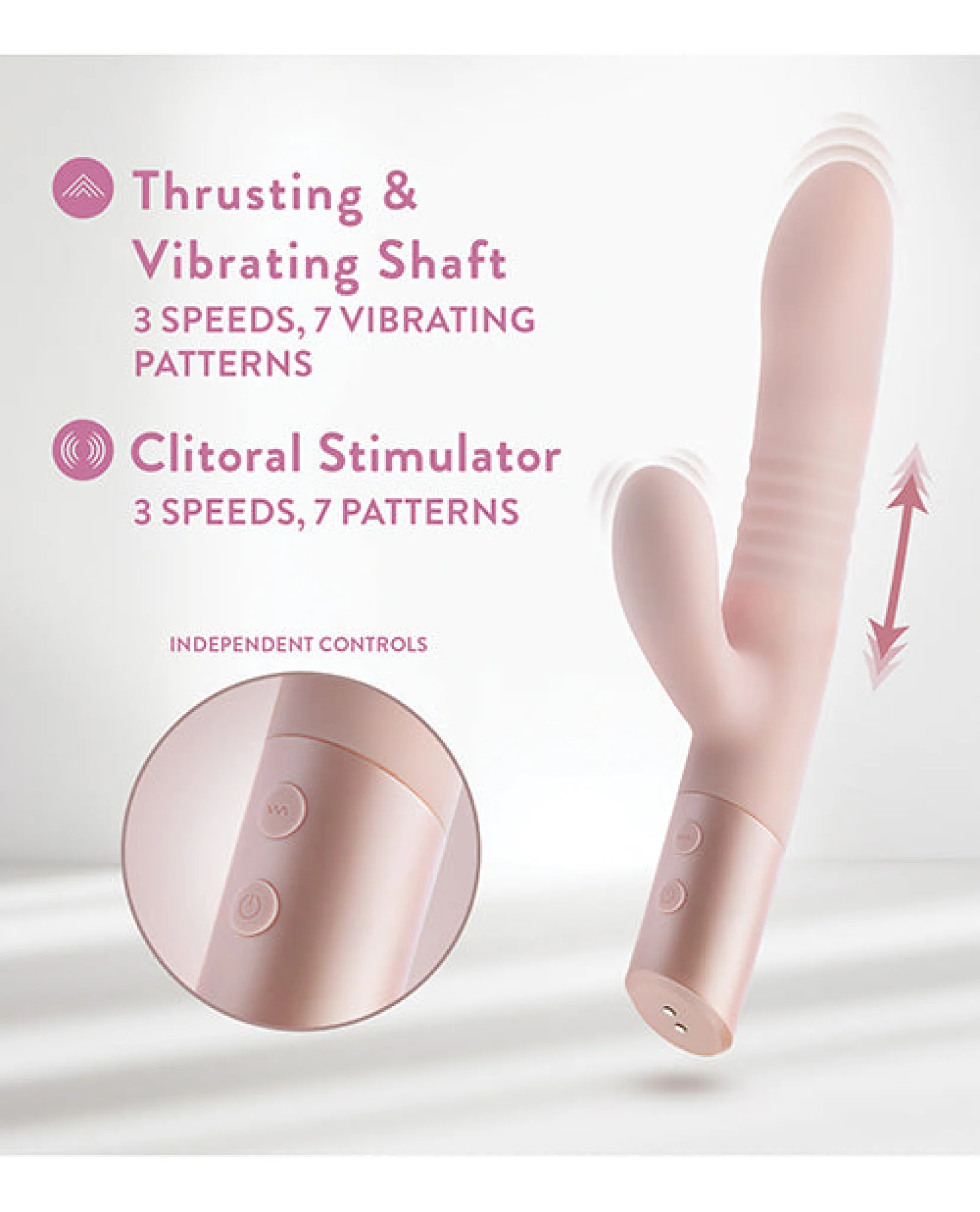 Blush Fraya Rabbit Rechargeable Vibrator - Pink - Image 4