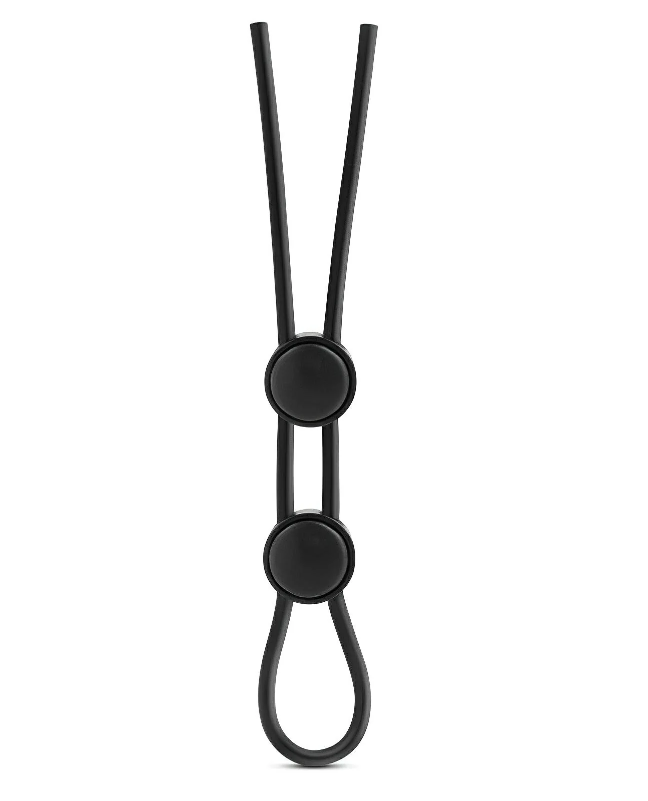 Blush Stay Hard Silicone Double Loop Cock Ring - Black - Image 5