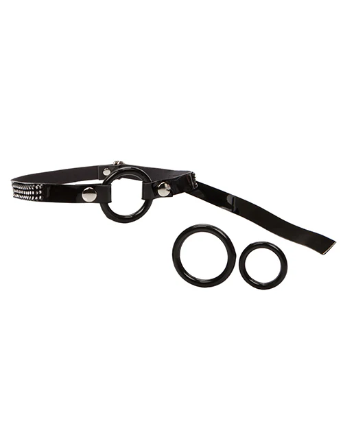 Bound by Diamonds Open Ring Gag - Black - Image 3