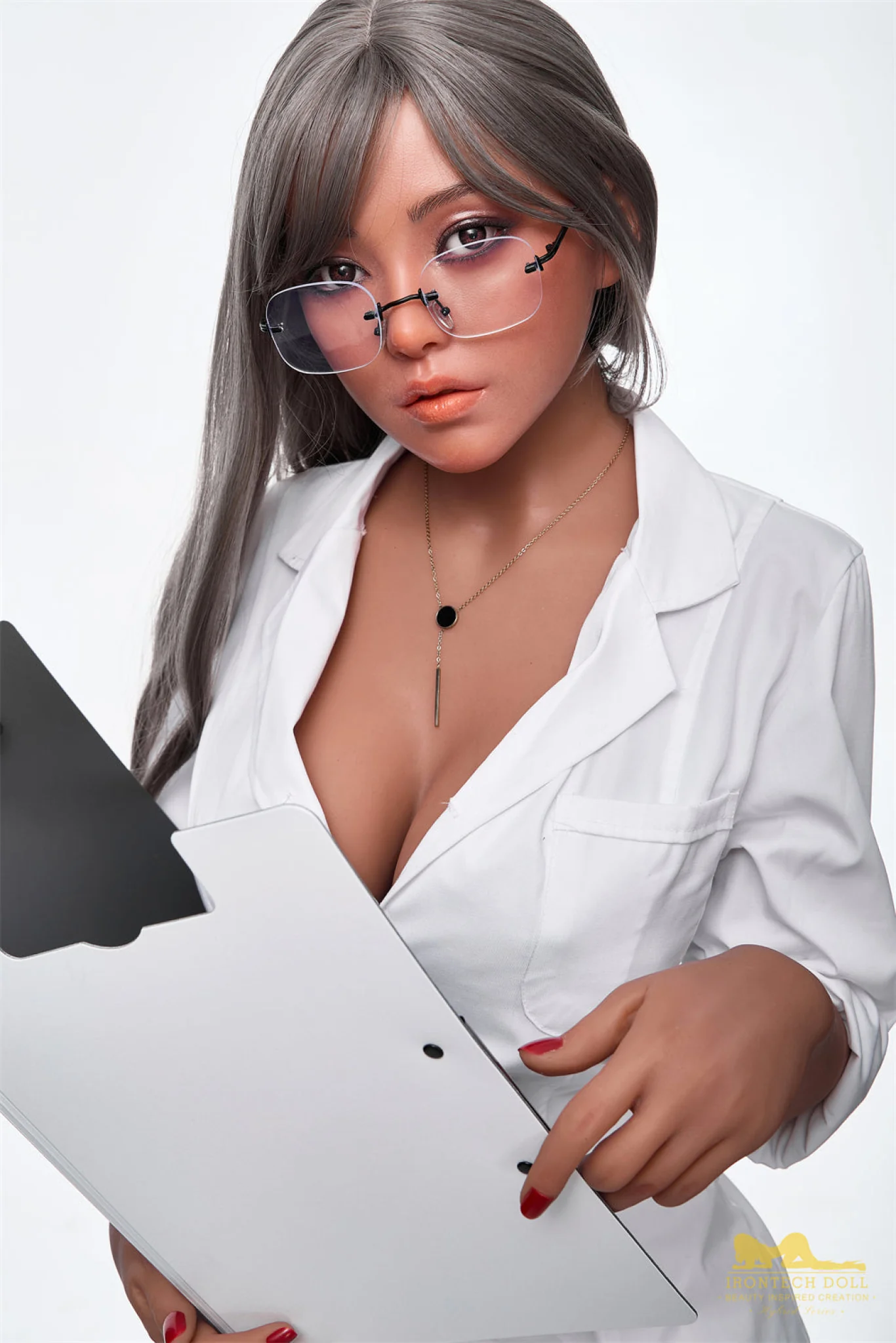 Eileen 164cm (5ft4) G-Cup Dark Tanned Realistic Silicone Head + TPE Body - IronTech Doll® - Image 2