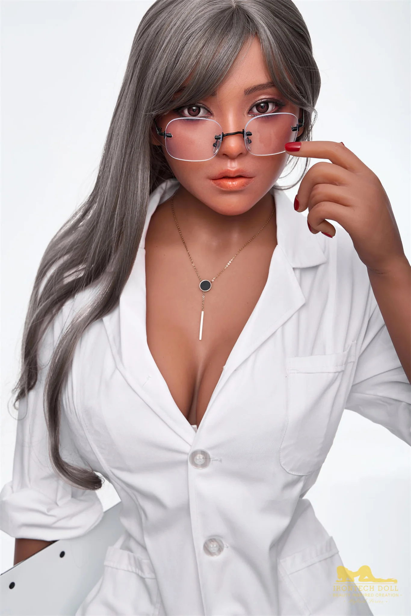 Eileen 164cm (5ft4) G-Cup Dark Tanned Realistic Silicone Head + TPE Body - IronTech Doll® - Image 3