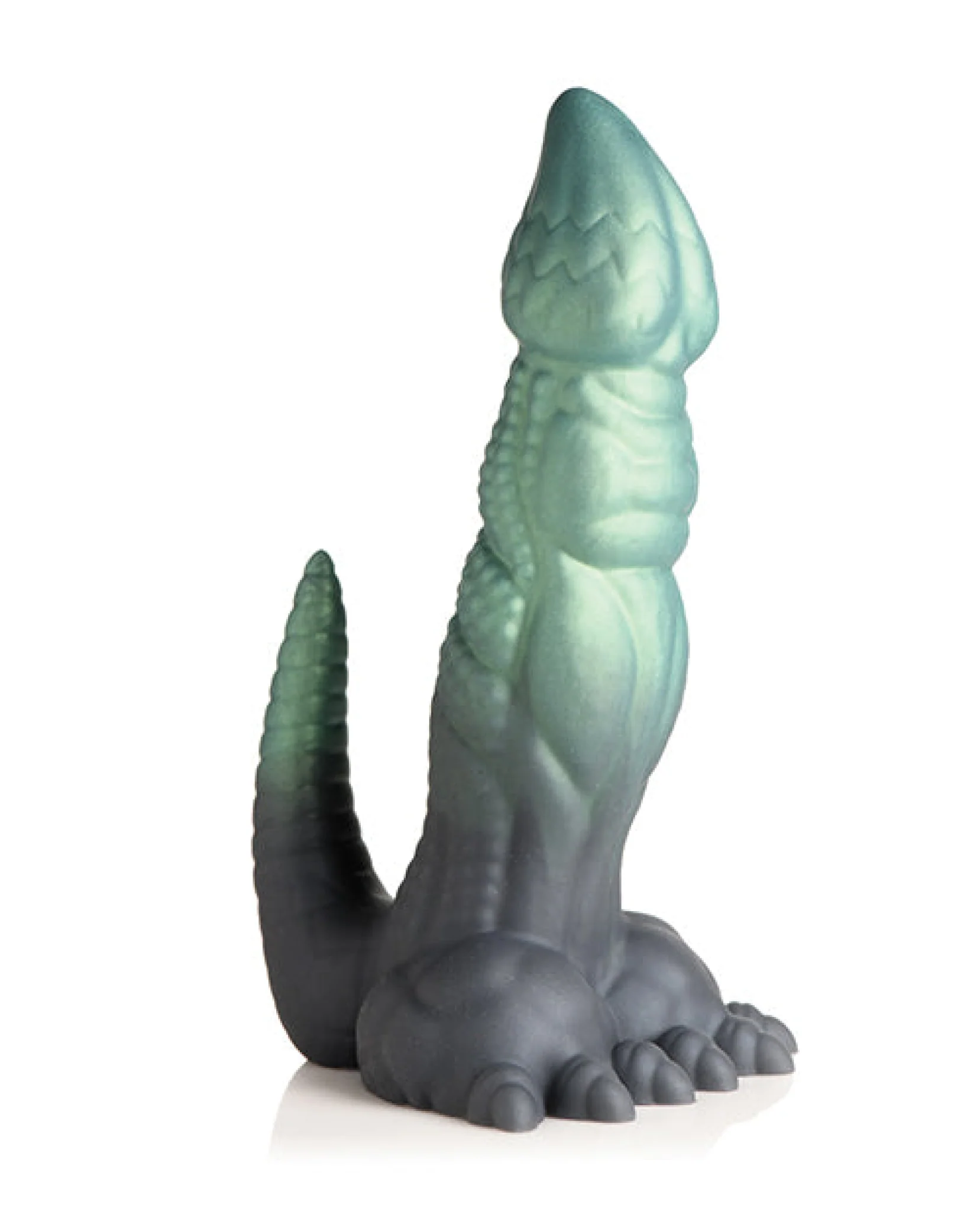 Creature Cocks Dickosaur Dinosaur Silicone Dildo  - Black/Teal - Image 4