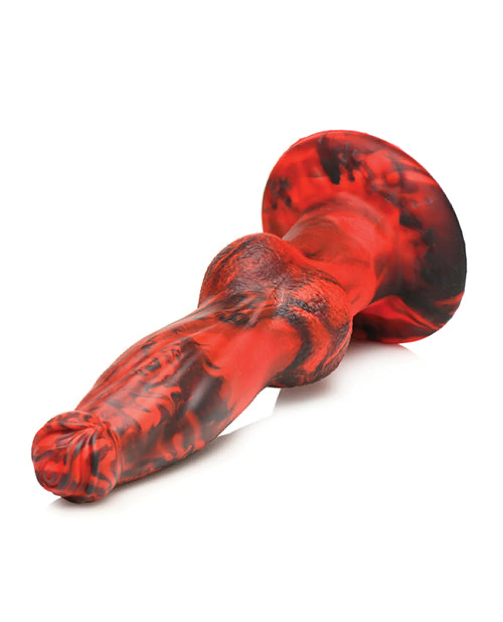 Creature Cocks Hell-Wolf Thrusting & Vibrating Silicone Dildo - Black/Red - Image 2