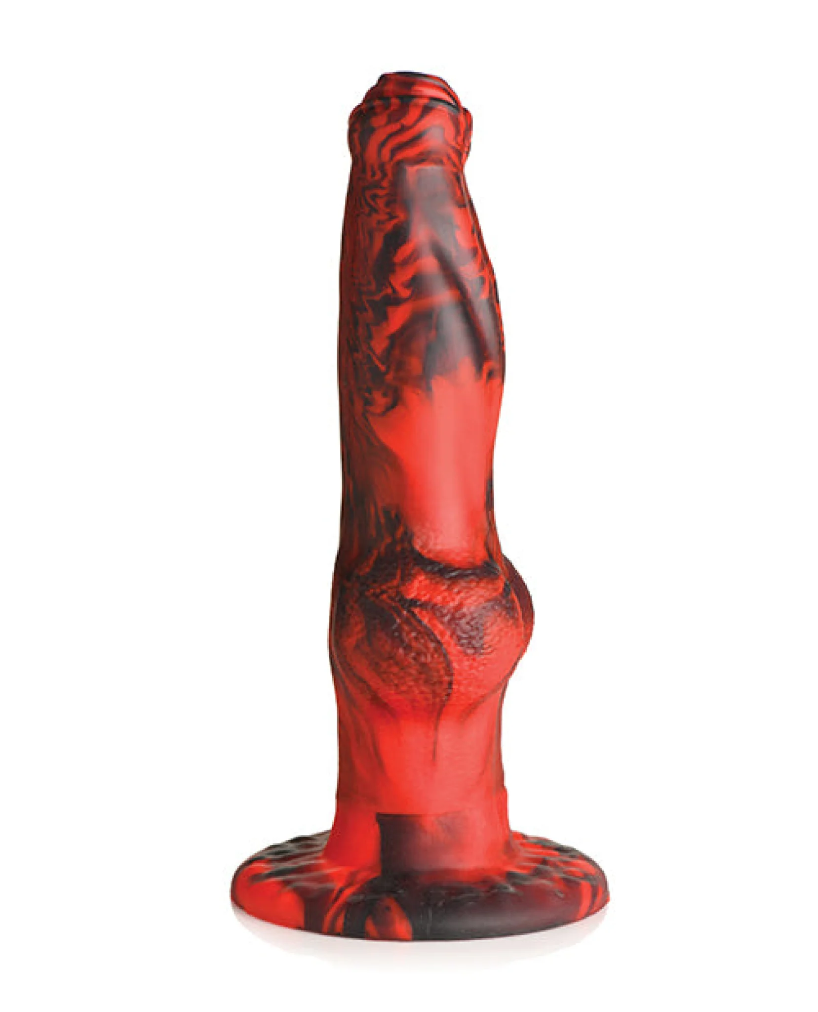 Creature Cocks Hell-Wolf Thrusting & Vibrating Silicone Dildo - Black/Red - Image 4