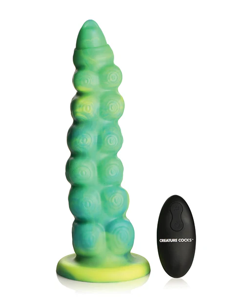 Creature Cocks Squirmer Thrusting & Vibrating Silicone Dildo w/Remote Control - Multi Color - Image 4