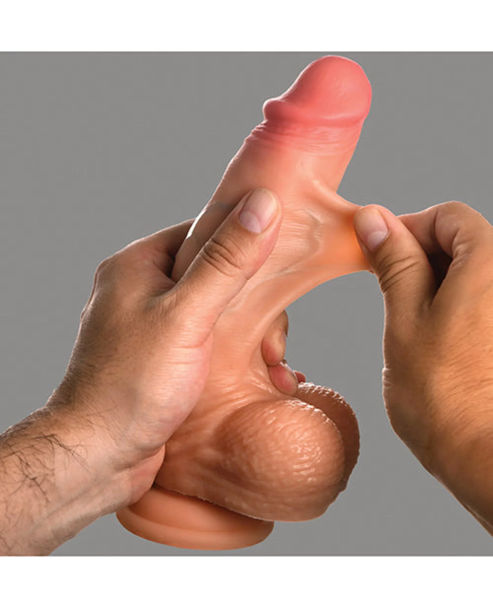 Curve Toys Jock Real Skin Silicone 8" Dildo w/Balls - Image 2