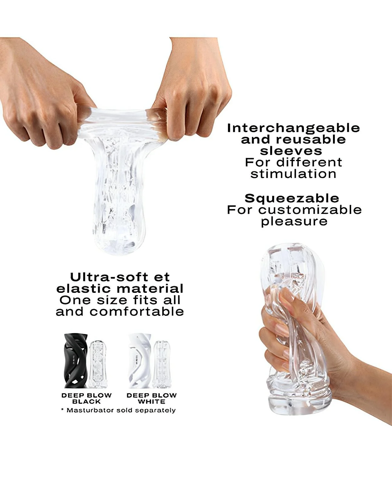 Dorcel Deep Blow Multi Sensation Sleeve - Clear - Image 2