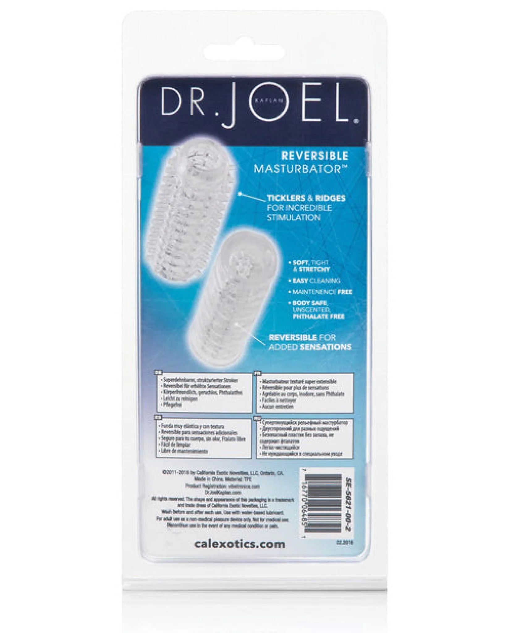 Dr Joel Kaplan Reversible Masturbator - Clear - Image 2