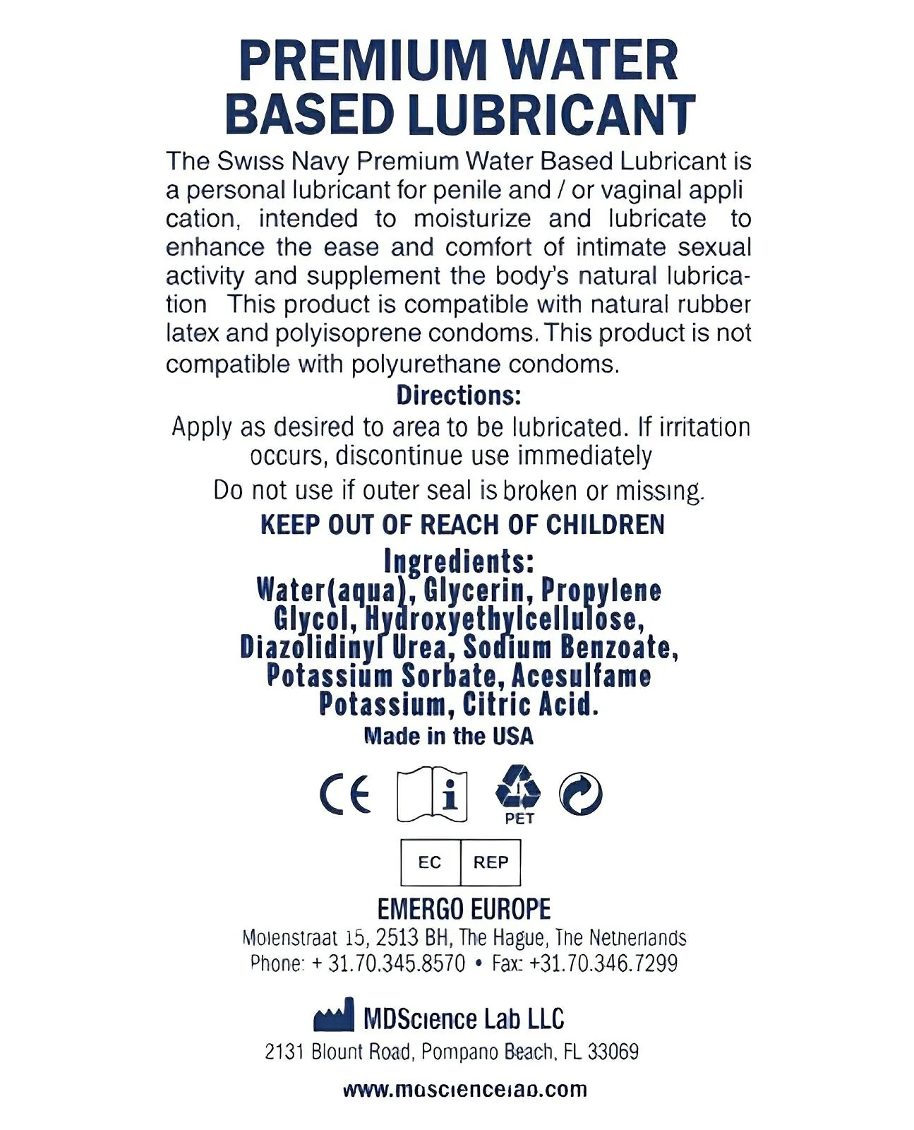 Swiss Navy Premium Water Based Lubricant - 2oz - Image 2