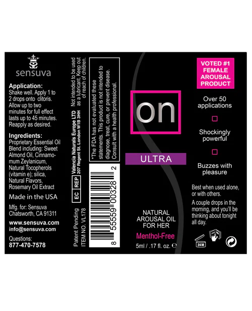 On Natural Arousal Oil For Her - Ultra 5 Ml Bottle - Image 2