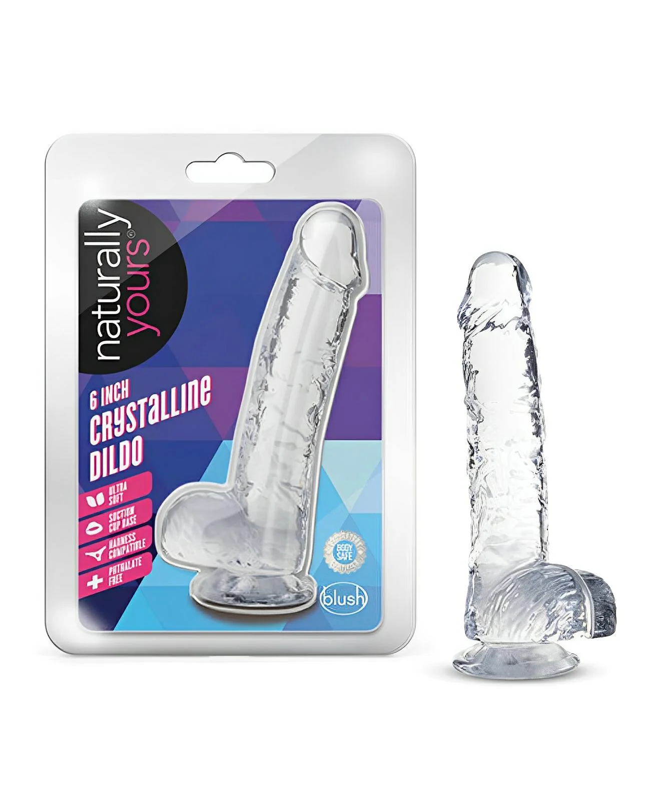 Blush Naturally Yours 6" Crystalline Dildo - Image 7