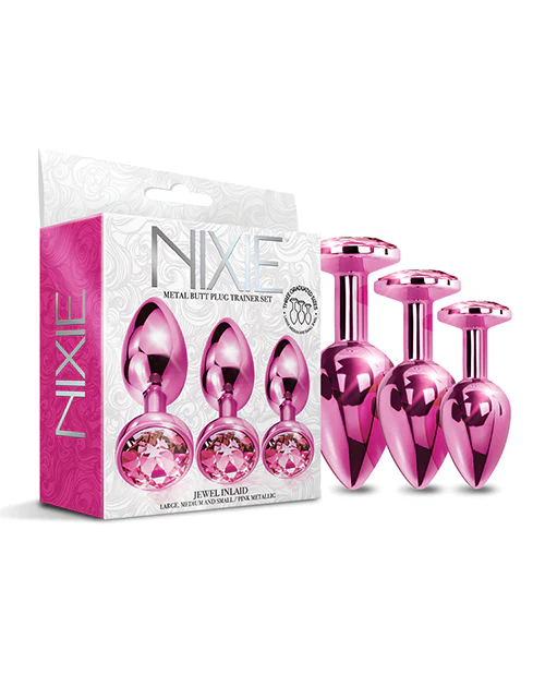 Nixie Metal Butt Plug Trainer Set W/inlaid Jewel - Image 5