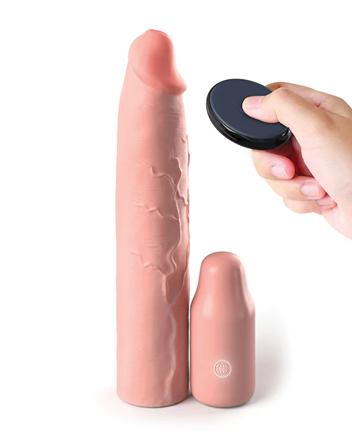 Fantasy X-tensions Elite 9" Sleeve Vibrating 3" Plug W/remote - Image 3