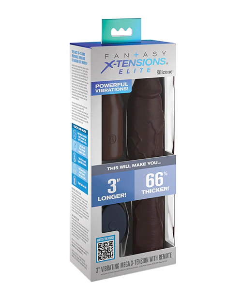 Fantasy X-tensions Elite 9" Sleeve Vibrating 3" Plug W/remote - Image 4