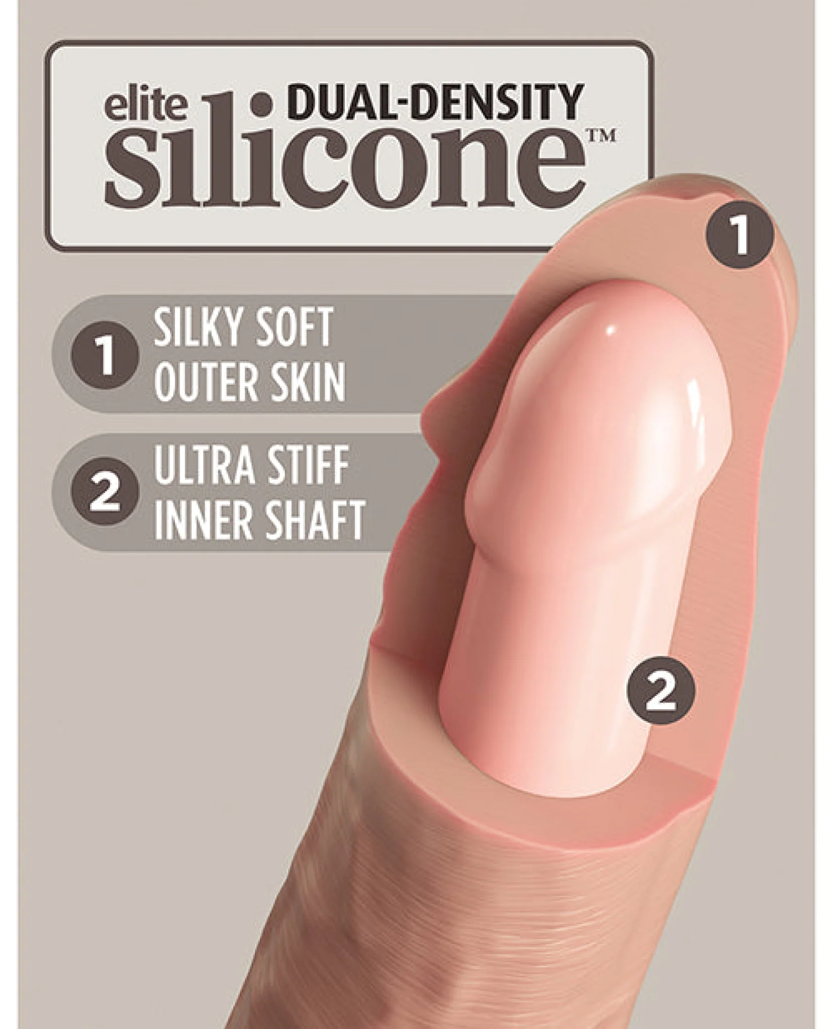 King Cock Elite 7" Dual Density Vibrating Silicone Cock W/remote - Image 2