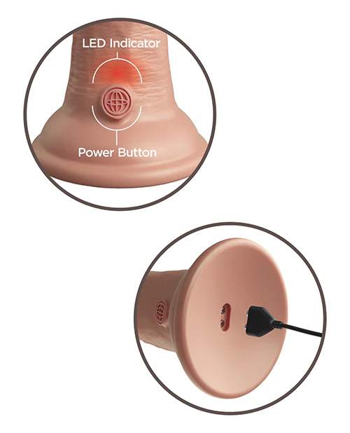 King Cock Elite 8" Dual Density Vibrating Silicone Cock - Image 3