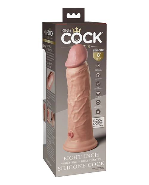 King Cock Elite 8" Dual Density Vibrating Silicone Cock - Image 5
