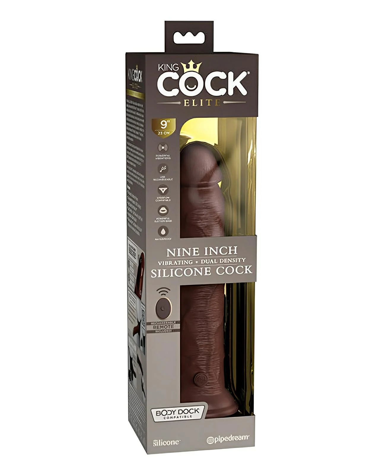King Cock Elite 9" Dual Density Vibrating Silicone Cock W/remote - Image 6