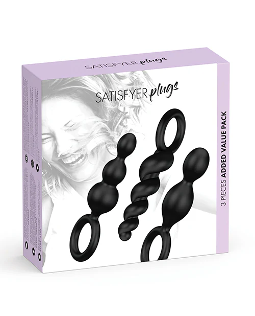 Satisfyer Plug Set Of 3 - Black - Image 4