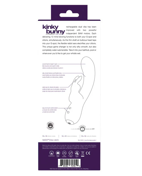 Vedo Kinky Bunny Plus Rechargeable Dual Vibe - Image 2