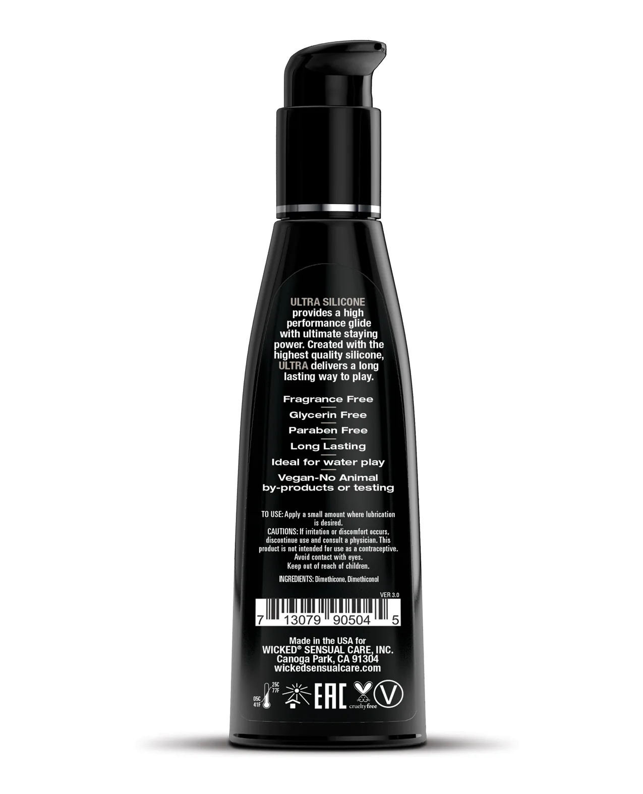 Wicked Sensual Care Ultra Silicone Based Lubricant - Fragrance Free - Image 3