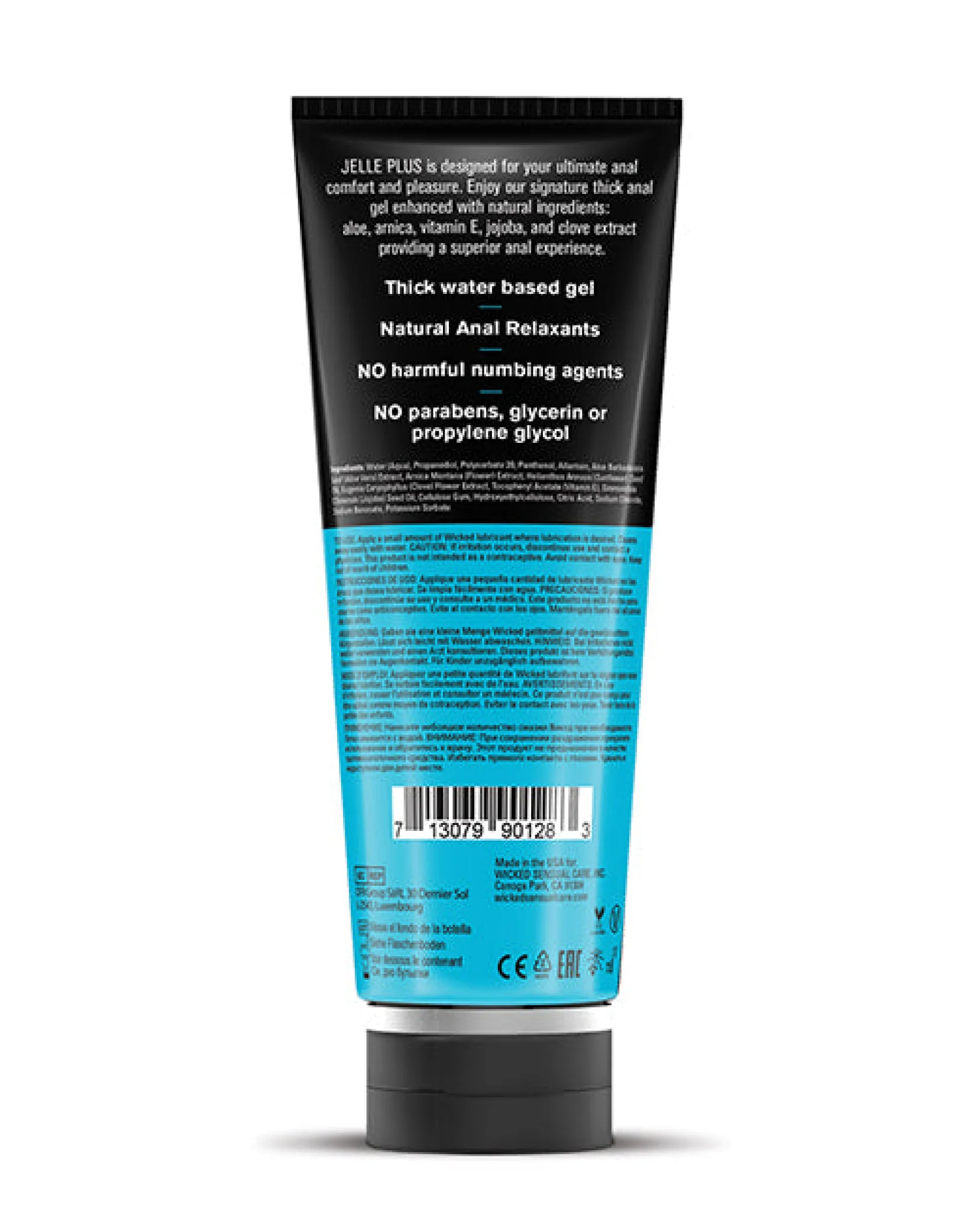 Wicked Sensual Care Jelle Plus Water Based Anal Lubricant with Relaxants - 4 Oz - Image 2