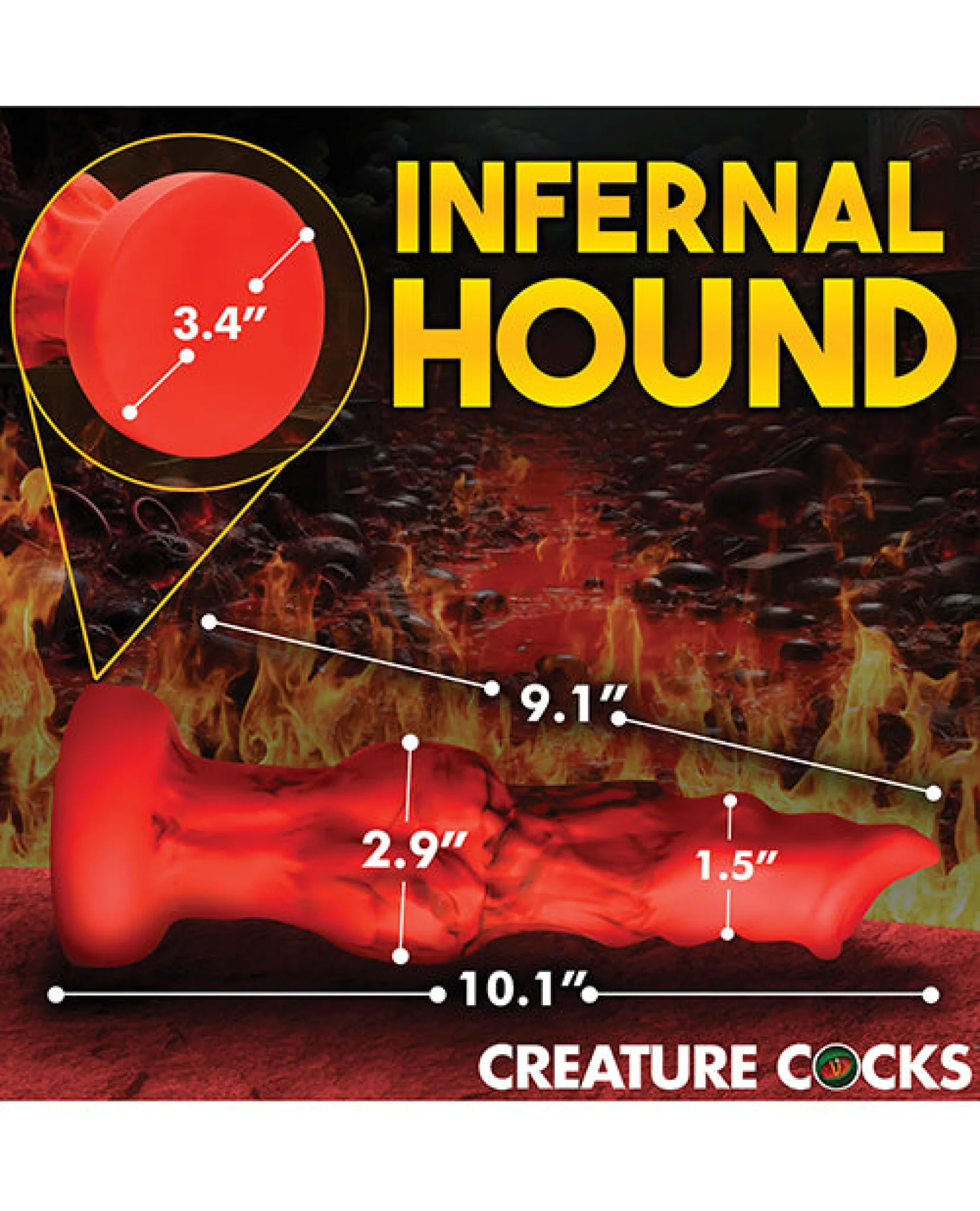 Creature Cocks Fire Hound Silicone Dildo - Image 5