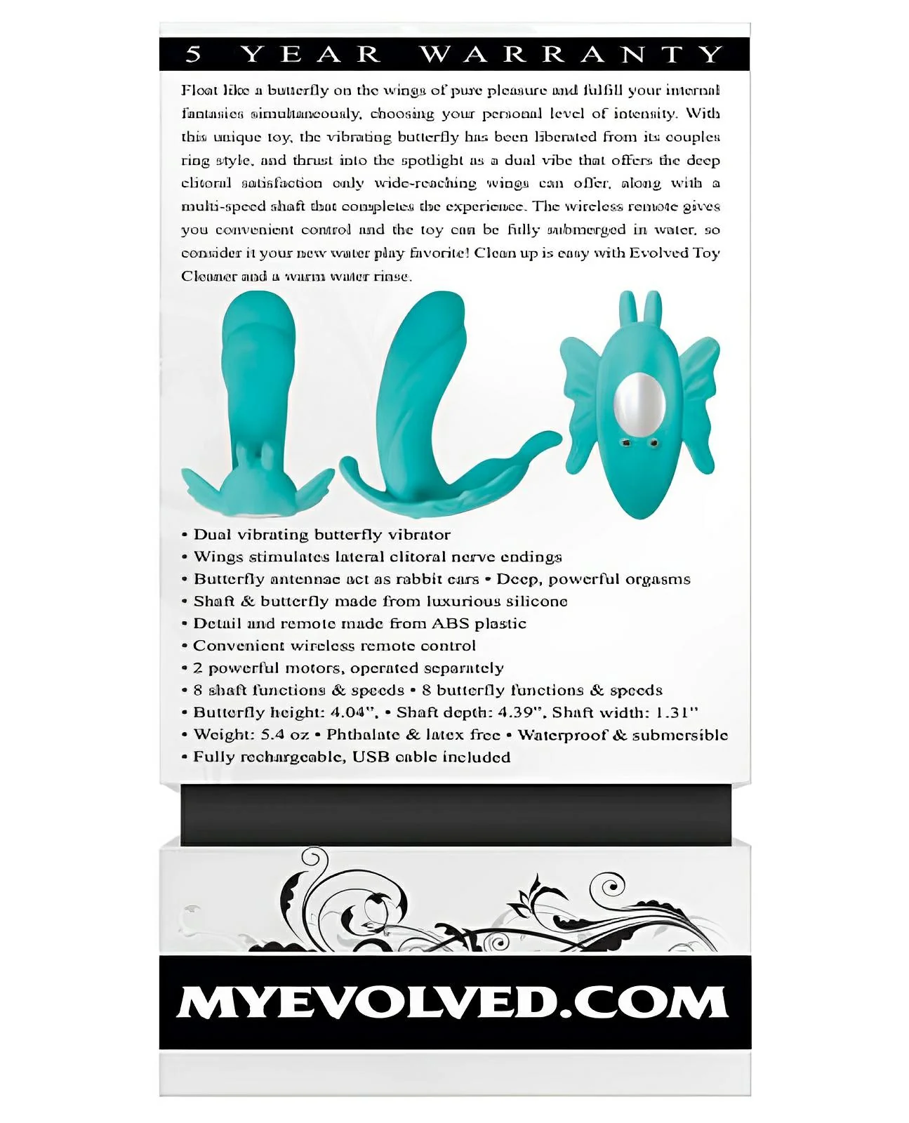 Evolved The Butterfly Effect Rechargeable Dual Stim - Teal - Image 2