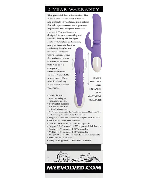 Evolved Thick & Thrust Bunny Dual Stim Rechargeable - Purple - Image 5