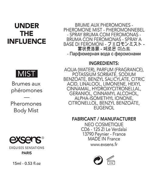 EXSENS of Paris Body Mist with Pheromones - 15 ml Under the Influence - Image 2