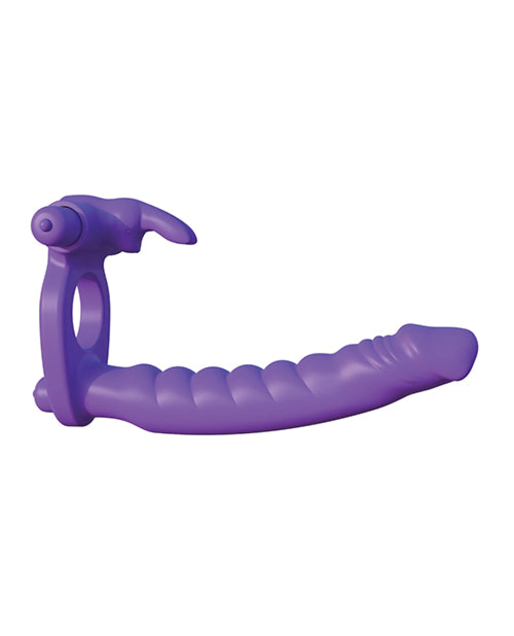 Fantasy C-ringz Silicone Double Pene Rabbit - Purple - Image 4