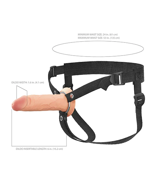Fantasy X-tensions Elite 6" Silicone Hollow Strap-on w/Harness - Light - Image 2