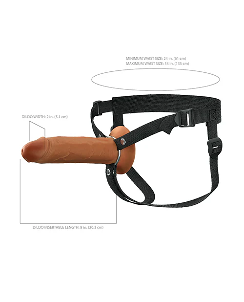 Fantasy X-Tensions Elite 8" Silicone Hollow Strap-on w/Harness - Brown - Image 4