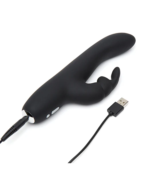 Fifty Shades of Grey Greedy Girl Rechargeable Slimline Rabbit Vibrator - Black - Image 3