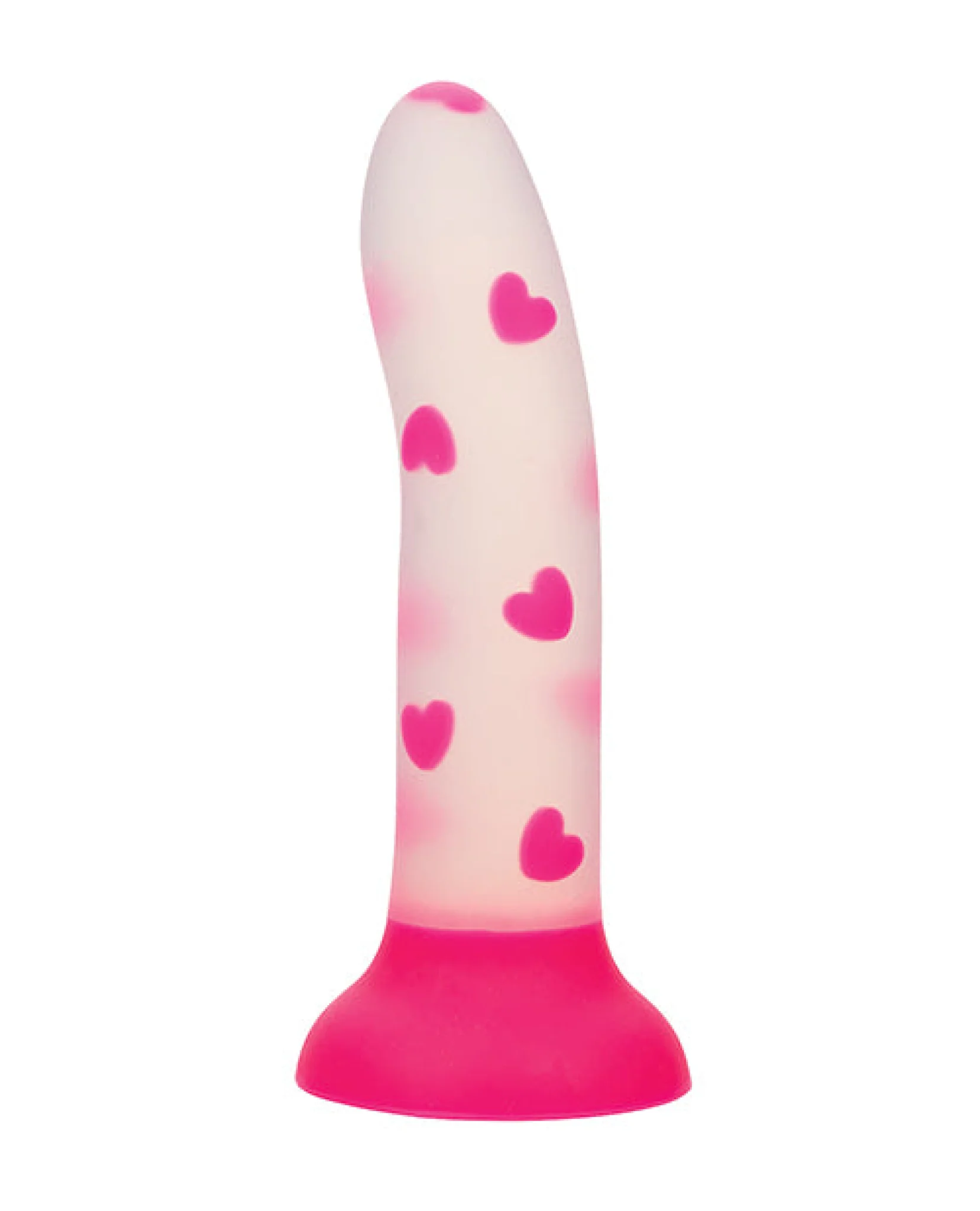 Glow Stick Heart Suction Cup Glow-in-the-Dark Dildo - Pink - Image 3