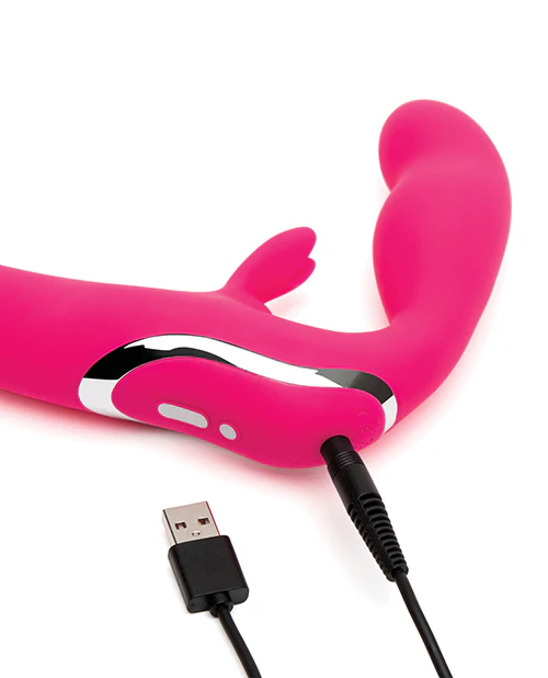 Happy Rabbit Strapless Strap on Rabbit Vibe - Pink - Image 3