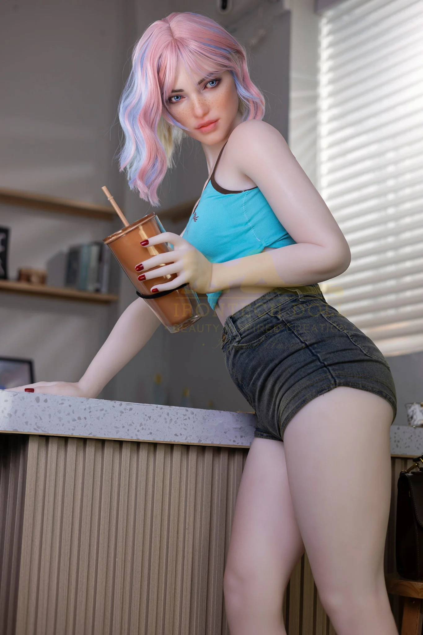 Heidi 162cm(5ft3) A-Cup  Hybrid Silicone Head + TPE Body hybrid sex doll- Irontech Doll® - Image 14