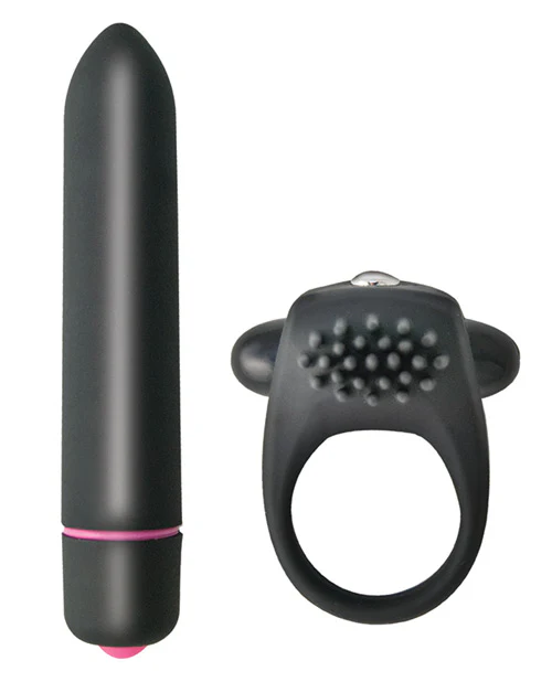 Intense Cockring & Bullet - Black - Image 2