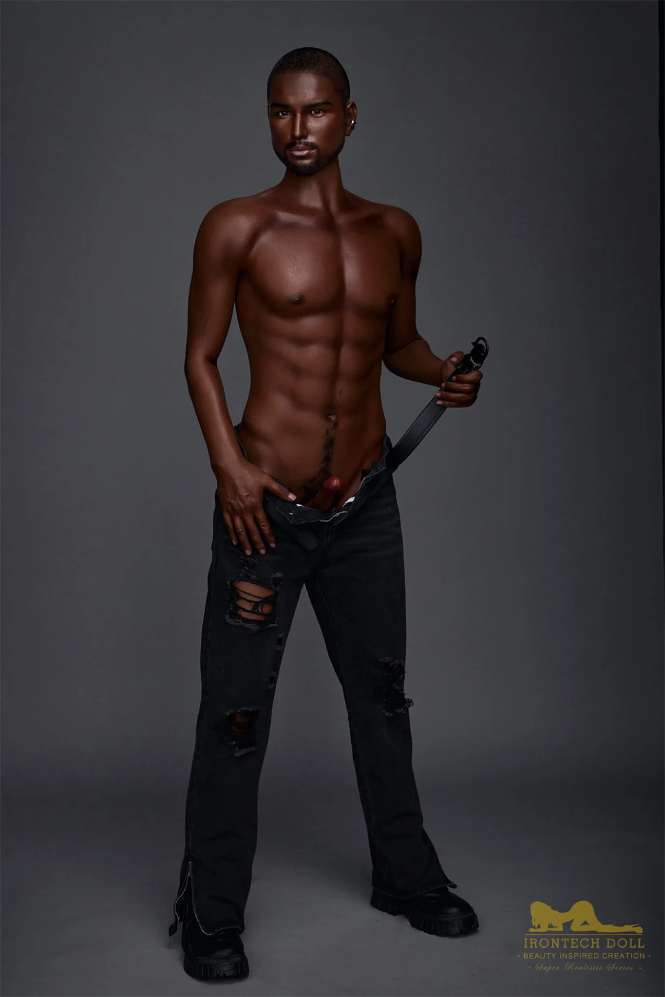 Kevin 170cm(5ft7)  Ebony Silicone Male Sex Doll - IronTech Doll® - Image 22