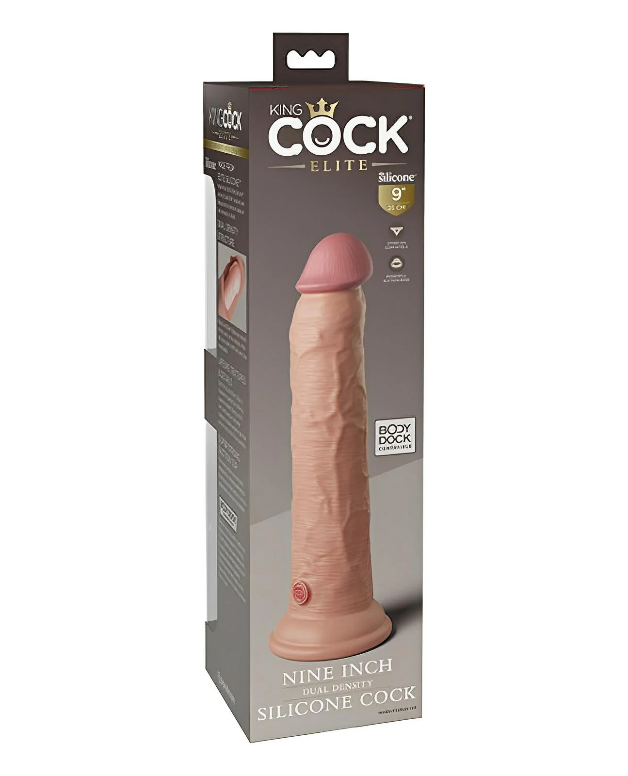 King Cock Elite 9" Dual Density Silicone Cock - Light - Image 4