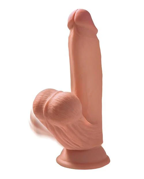 King Cock Plus 7" Triple Density Cock W-swinging Balls - Tan - Image 4