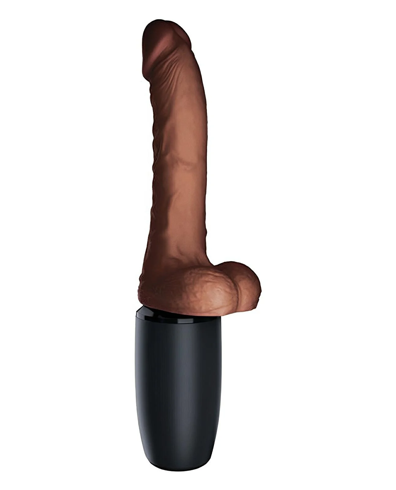 King Cock Plus Thrusting, Warming & Vibrating  7.5" Triple Threat Dong - Brown - Image 5